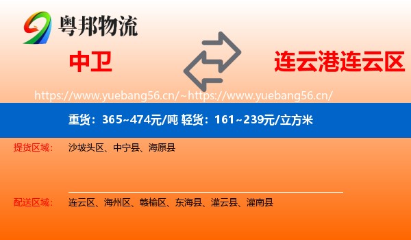 中卫到连云区物流