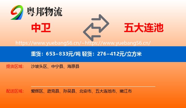 中卫到五大连池市物流