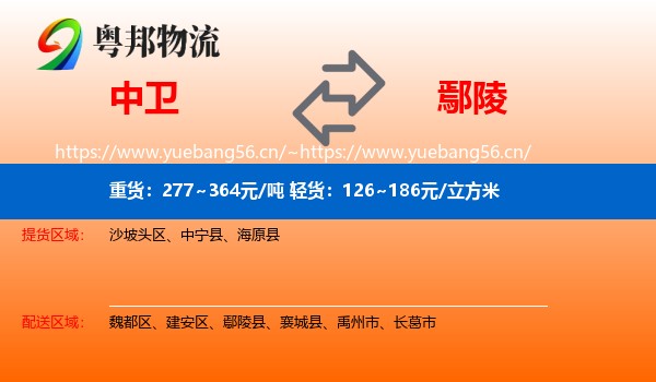 中卫到鄢陵县物流