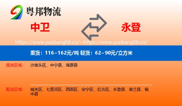 中卫到永登县物流