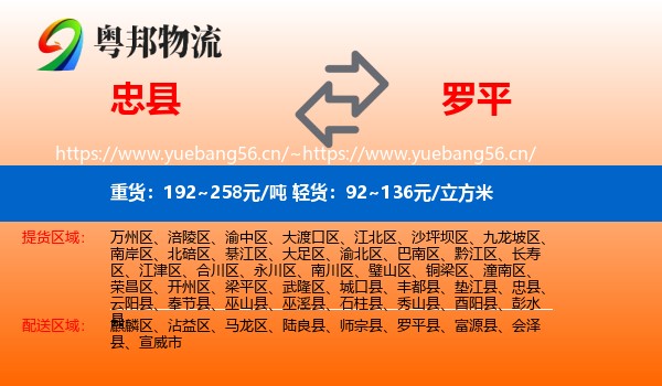 忠县到罗平县物流