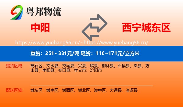 中阳到城东区物流