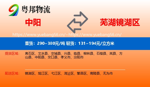 中阳到镜湖区物流