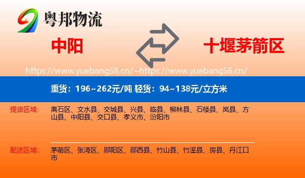 中阳到茅箭区物流