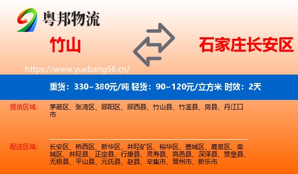 竹山到长安区物流专线名片