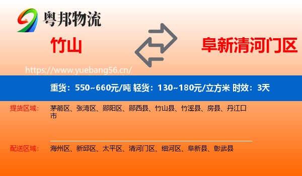 竹山到清河门区物流专线名片