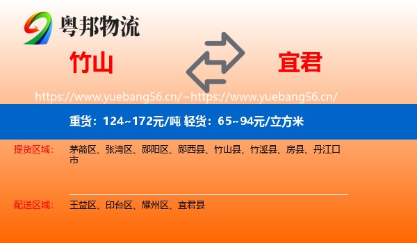 竹山到宜君县物流