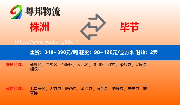株洲到毕节物流专线名片