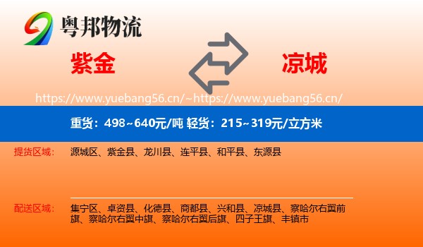 紫金县到凉城县物流专线