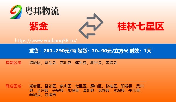 紫金到七星区物流专线名片