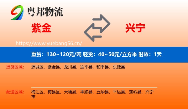 紫金到兴宁市物流专线名片