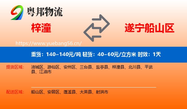 梓潼到船山区物流专线名片