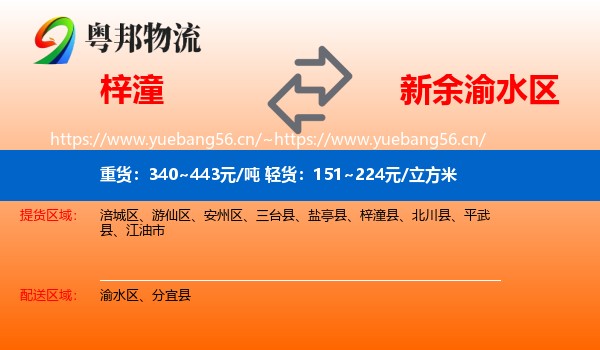 梓潼到渝水区物流