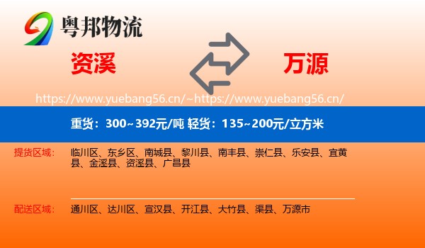 资溪到万源市物流