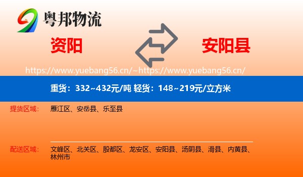 资阳到安阳县物流