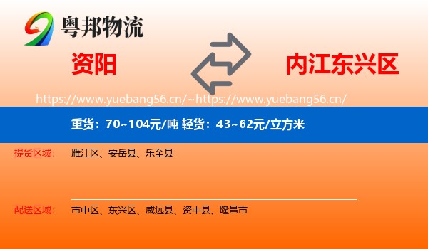 资阳到东兴区物流