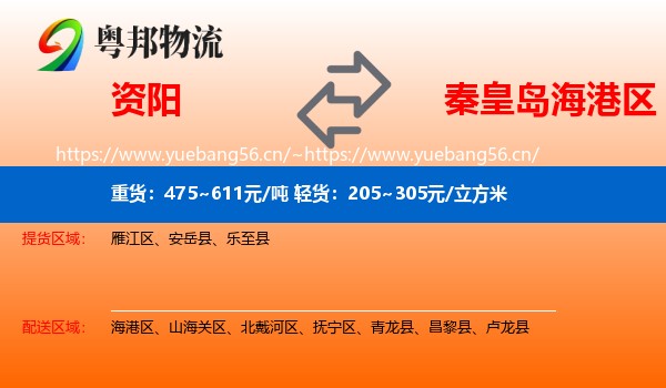资阳到海港区物流