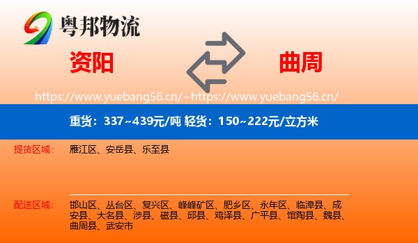 资阳到曲周县物流