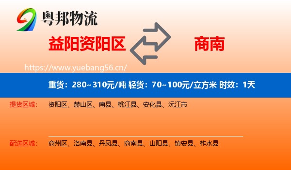 益阳资阳区到商南县物流专线名片