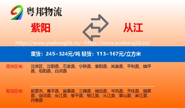 紫阳到从江县物流