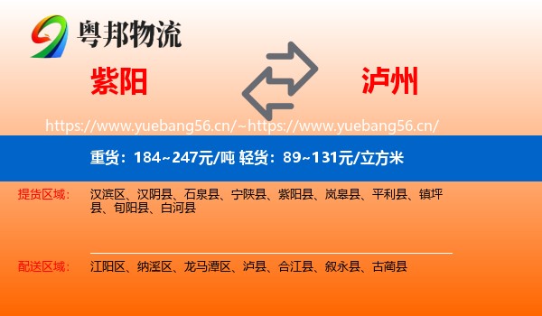 紫阳到泸州物流