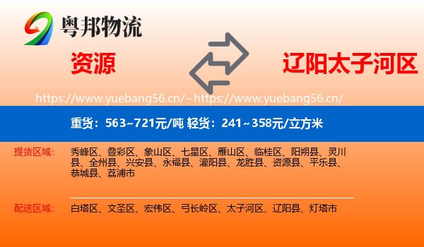 资源到太子河区物流