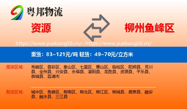 资源到鱼峰区物流