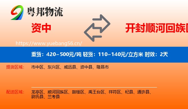 资中到顺河回族区物流专线名片