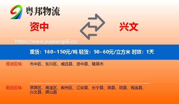 资中到兴文县物流专线名片