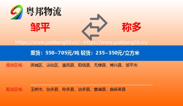 邹平到称多县物流