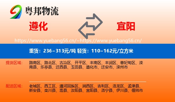 遵化到宜阳县物流